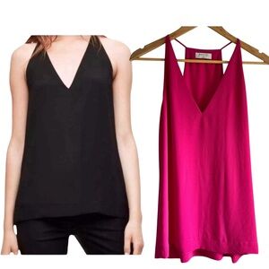 Babaton Morris blouse in pink, v-neck, side slits size S excellent condition